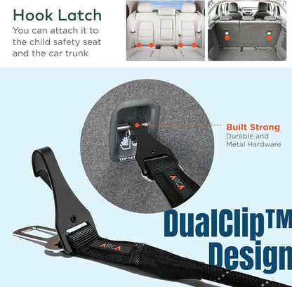 Dog Seat Belt for Car | Universal Dog Car Seatbelt | Durable Reflective Rope with Clip Hook Latch, Buckle and Carabiner- Safe and Secure Pet Safety Restraint (Army Green)