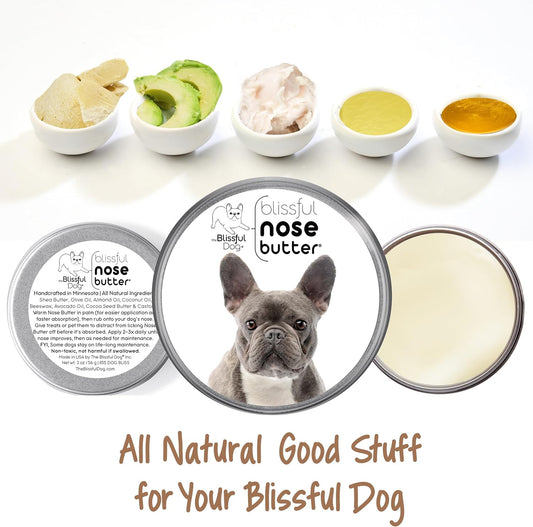 The Blissful Dog Blue French Bulldog Unscented Nose Butter - Dog Nose Butter, 4 Ounce