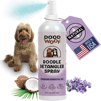 Dog Detangler Spray Dematting for Doodle - Natural Dog Leave in Conditioner Spray for Grooming and Mat Removal, Detangler Spray for Dogs Matted Hair, Puppy Poodle Detangler & Grooming