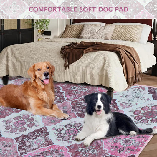 IEUUMLER Washable Pee Pads for Dogs, 2 Pack Reusable Pee Pads for Dogs Non-Slip Grip, Super Absorbent Waterproof Puppy Pads for Potty Training, Playpen, Crate, Whelping Box EU011 Pink, 41x41