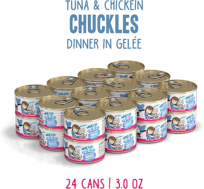 Weruva BFF Minced Natural Wet Cat Food, Tuna and Chicken Chuckles in Gelee, 3oz Can, Pack of 24