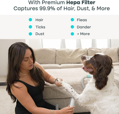 Uproot Clean Pet Groomer Vacuum Kit 7 in 1 - Cat & Dog Grooming Kit with Brush, Detangle, Deshed, Trim, Clean, & Dry Attachments - Complete Cat & Dog Grooming Vacuum for Shedding Pets