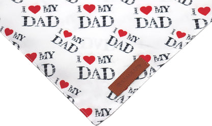 Realeaf Fathers Day Dog Bandanas 2 Pack, Reversible I Love My Dad Pet Scarf for Boy and Girl, Premium Durable Fabric, Bandana for Small Medium Large and Extra Large Dogs (Large)
