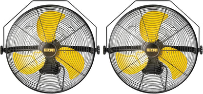 HiCFM 5100 CFM 20 inch Outdoor High Velocity Wall Mounted Fan with IP44 Enclosure Motor, Sealed Control Box, 9 FT Cord & GFCI Plug, Weatherproof for Patio, Workstation - UL Listed, 2 Pack