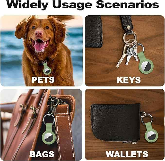 Case for AirTag 2nd Gen (2026) & 1st Gen, Silicone Holder Keychain Key Ring, Protective Cover for Apple for Air Tags, GPS Finder Accessories for Bags, Pets, Kids, Luggage, Teal Green
