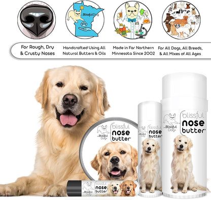 The Blissful Dog Golden Retriever Nose Butter, Versatile Dog Nose Balm for Dry Nose, Handcrafted Nose Moisturizer, Easy-to-Apply Dog Essentials, Unscented, 2 oz.