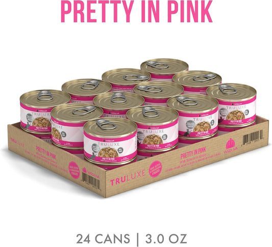 Weruva TruLuxe Cat Food, Pretty in Pink with Wild-Caught Salmon in Gravy, 3oz Can (Pack of 24)