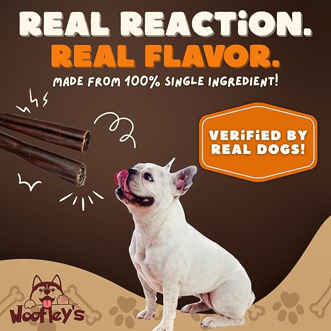Woofley's 6 Inch Collagen Sticks for Dogs (10 Count) Bully Stick Rawhide Alternative Dog Chews No Hide Bones for Medium & Large Dogs