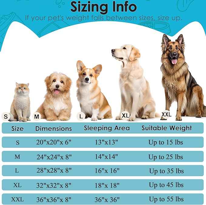 Dog Beds Large Sized Dog and Cats, 32in Pet Beds for Large Pet, Washable Indestructible Extra Large Dog Bed (Light Blue)