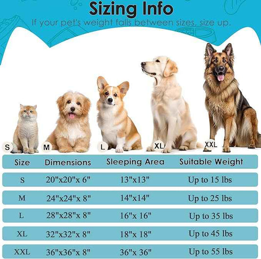 Dog Beds Large Sized Dog and Cats, 32in Pet Beds for Large Pet, Washable Indestructible Extra Large Dog Bed (Light Blue)