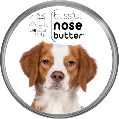 The Blissful Dog Brittany Spaniel Nose Butter for Dry, Cracked Skin, Lick-Safe Dog Nose Balm with Moisturizing Shea Butter, Almond, Olive, and Essential Oils, Pet Supplies, Uncented, 2 oz.