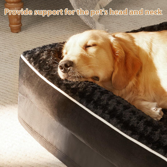 BFPETHOME Orthopedic Dog Beds for Large Dogs-Waterproof Sofa Pet Bed with Removable Washable Cover, Big Dog Bed with Waterproof Lining and Nonskid Bottom,Pet Bed for Large Dogs