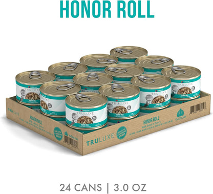 Weruva Truluxe Cat Food, Honor Roll with Wild-Caught Saba in Gravy, 3Oz Can (Pack of 24)