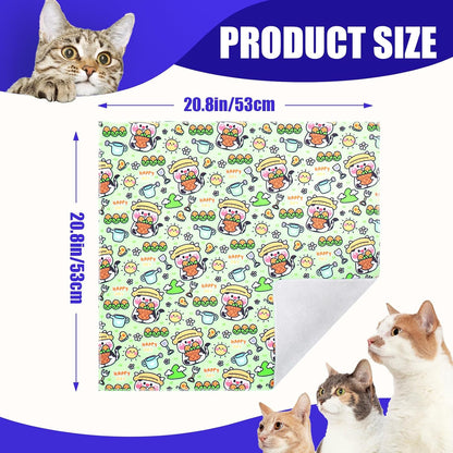 XANGNIER Cat Wrap for Grooming,Cat Restraint Wrap for Cutting Nails,Fabric Burrito Wrap for Nail Clipping, Anti-Scratch, Anti-Escape,Multifunctional Swaddle Wrap Pet Tool (20.8 x 20.8 Inch)