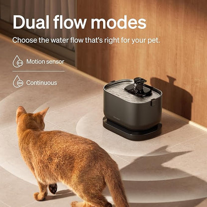 PETLIBRO Cat Water Fountain, Cordless Pet Water Fountain Battery Operated, 2.5L/84oz Dockstream Water Fountains for Cats Indoor, Cat Fountain with Stainless Steel Tray, Easy to Clean BPA-Free