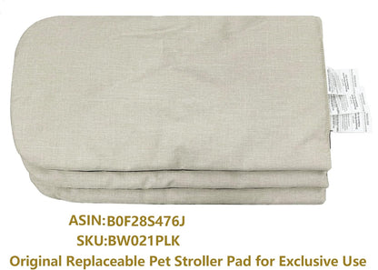 ROODO Pet Stroller Inner Pad for Exclusive Use,Original,Replaceable,Easy to Clean,Set of 3 pc(Light Khaki) - Pawvie
