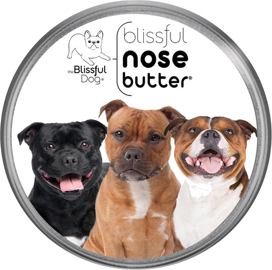 The Blissful Dog Staffordshire Bull Terrier Nose Butter, Versatile Dog Nose Balm for Dry Nose, Handcrafted Nose Moisturizer, Easy-to-Apply Dog Essentials, Unscented, 2 oz.