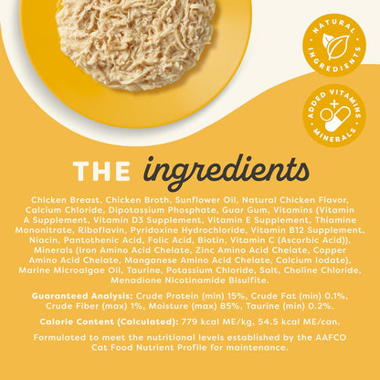 Applaws Vitality Wet Cat Food in Broth, Natural Canned Cat Food, Wet Food for Cats with Added Vitamins and Minerals, Grain Free, Carrageenan Free, Chicken Breast in Broth (24 Count, 2.47 oz Cans)