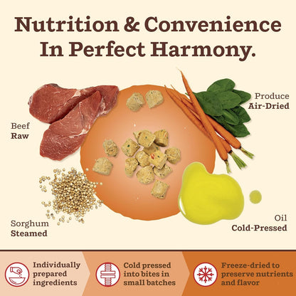 Primal Kibble in The Raw, Freeze Dried Dog Food, Beef, Scoop & Serve, Made with Raw Protein, Whole Ingredient Nutrition, Crafted in The USA, Dry Dog Food 1.5 lb Bag