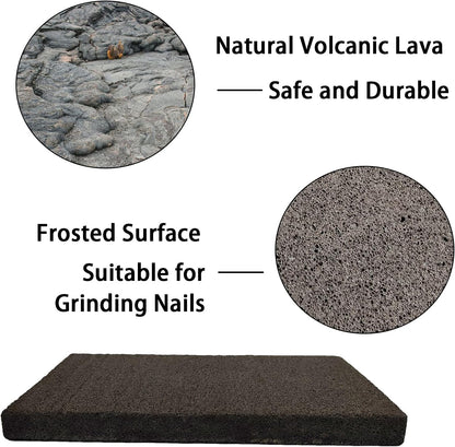 BNOSDM Rabbit Grinding Claw Pads Bunny Scratch Foot Pads Natural Hamster Lava Stone for Teeth Grinding Black Guinea Pig Scratching Board Chew Toy for Ferret Chinchilla Mouse