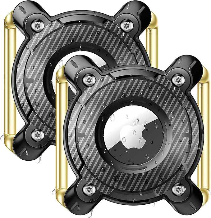 2 Pack Airtag Dog Collar Holder,IPX8 Waterproof Airtag Holder for Dog Collar,Removable Metal Buckle Strap-Ultralight Hard TPU Dog Collar Airtag Holder,Compatible Apple AirTag, XBSJ-2-B-L