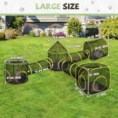Outdoor Cat Enclosures for Indoor Cats, Outdoor Cat Tent with Tunnel for Multiple Cats, Cat Playpen for Pet Kitty Rabbits Ferrets Puppy and Other Small Animals, (Styles 6)