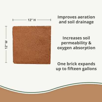 Coco Bliss (10lbs) - Organic Coco Coir for Plants - OMRI-Listed Coco Coir Brick for Garden Soil & Potting Mixes - Coconut Fiber Substrate Mixes with Potting Soil for Indoor Plants & Outdoor Plants