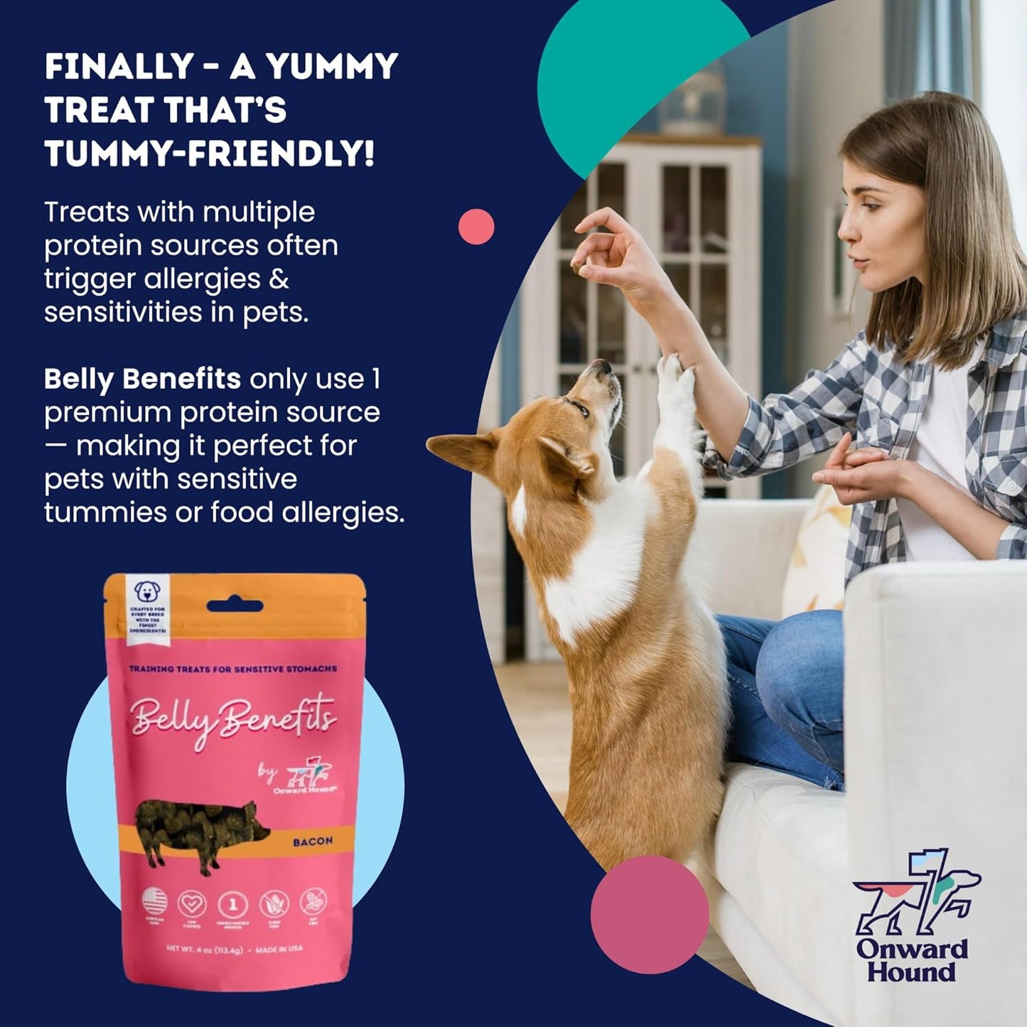 Onward Hound Training Treats for Dogs - Soft Venison - Low Calorie Dog Training Treats for Sensitive Stomachs with Single Source Premium Protein, Corn Free, & Soy Free Formula - 10 oz