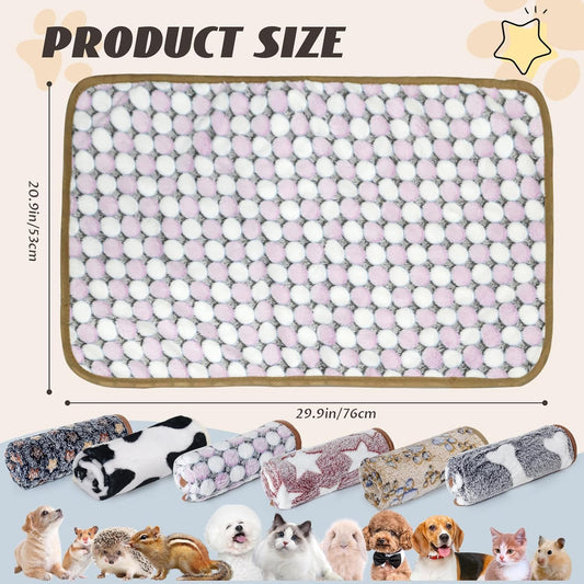 6 Pcs Washable Guinea Pig Blankets Absorbent Animal Fleece Bedding Waterproof Cage Liners Reusable Pet Pee Pad Sleep Mat Pad Cover for Hamster Ferret Rabbit Chinchilla Hedgehog (20"x30")