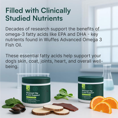 Wuffes Chewable Dog Hip & Joint Supplement - Glucosamine & Chondroitin Chews - Dog Joint Supplements & Vitamins - Extended Joint Care (Large Breed (Over 65 lbs), 90 Chews (Pack of 3))