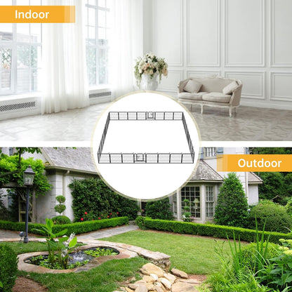 BestPet Dog Playpen Indoor 24 inch 32 Panels Metal Dog Pen Pet Dog Fence Outdoor Exercise Pen with Doors,Pet Puppy Playpen for RV Camping Yard, Black