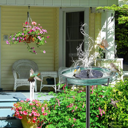 Freestanding Birdbaths Bowl Outdoor, Free Standing Garden Bird Bath Bird Feeder Bowl, Detachable Decoration Spa Birdfeeder for Garden Patio Yard Lawn