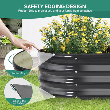 Galvanized Raised Garden Bed Outdoor - 4x2x1FT (2 Pack) Metal Garden Planter Box with Safety Edging and Gloves, Raised Bed for Gardening Vegetables Fruits and Flowers - Grey