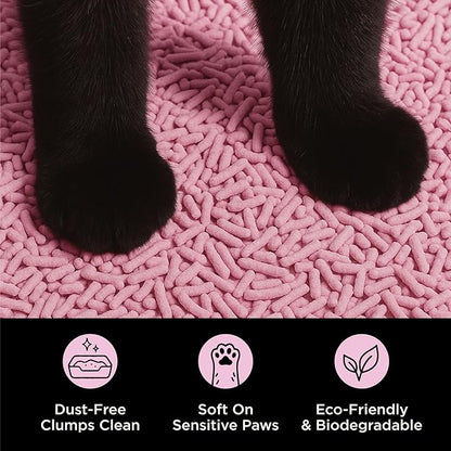 Natural Tofu Cat Litter, Fast Clumping and Scoops Easy, Dust-Free, Low Tracking, Quick Drying & Odor Control, Eco-Friendly Plant-Based Cat Litter 5.5lb/88oz – Cherry Blossom (1 Pack)