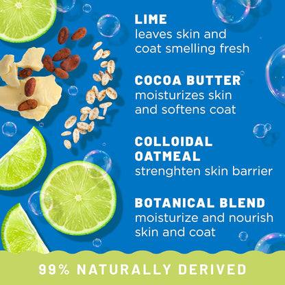 TropiClean Deshedding Dog Conditioner, Professional Conditioner, Reduces Shedding & Softens Coat, Puppy Safe, Lime & Cocoa Butter Scent, 2.5 Gallon