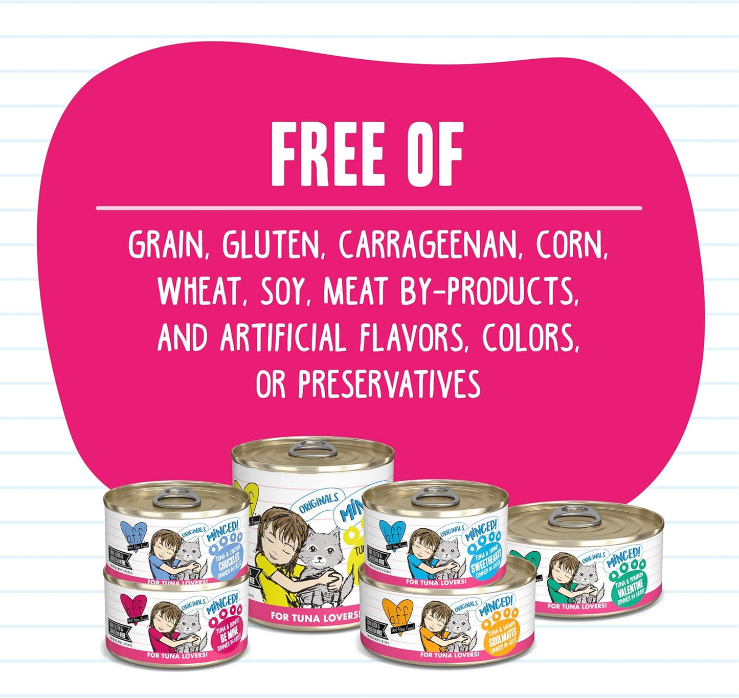 Weruva BFF Minced Natural Wet Cat Food, Tuna and Pumpkin Valentine in Gravy, 3oz Can, Pack of 24