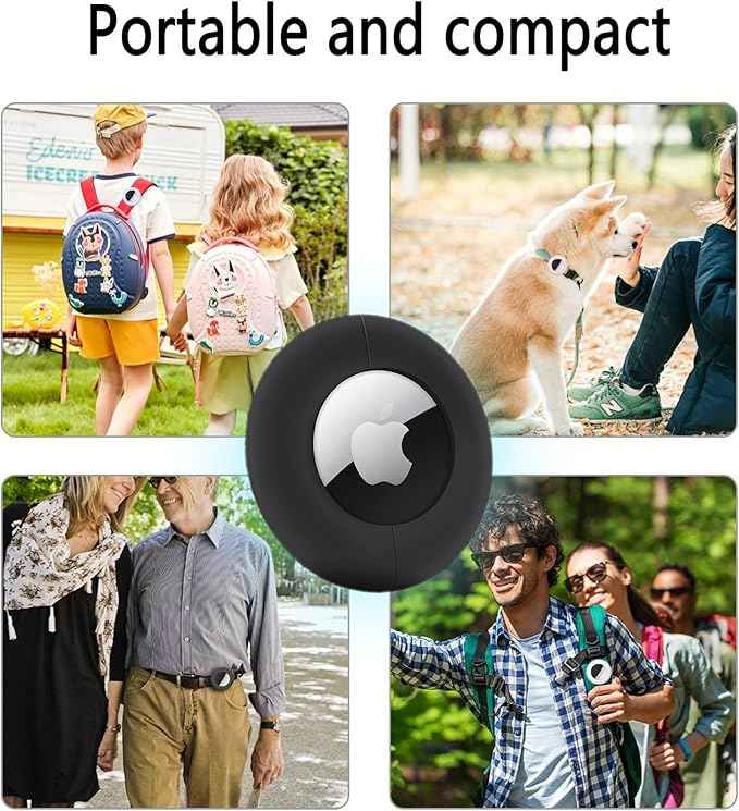 AirTag Holder for Cat Collar, Compatible with Apple Airtag GPS Tracker for Cats Replacement Parts (2 Pack Black) AirTag not Included.