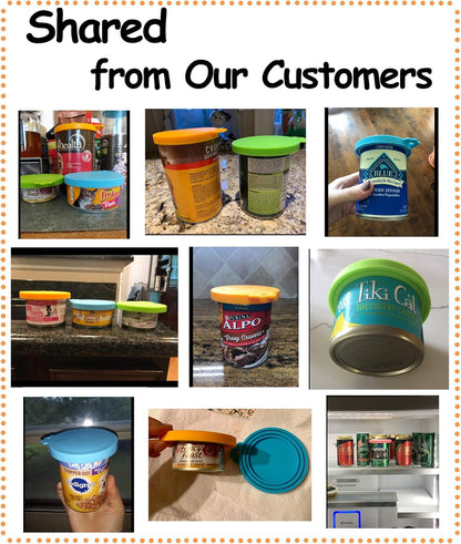 Comtim Pet Food Can Cover Silicone Can Lids for Dog and Cat Food(Universal Size,One fit 3 Standard Size Food Cans),Multi-Colored