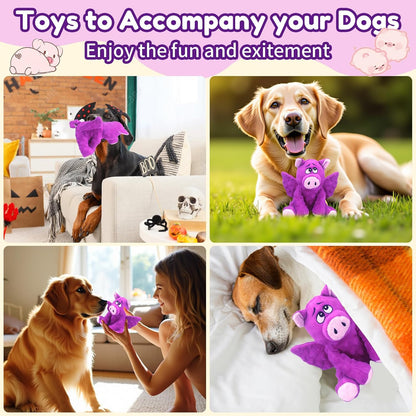 Large Squeaky Dog Toys, Plush Dog Toys with Crinkle Paper to Keep Them Busy, Stuffed Tough Chew Toys for Small Medium and Large Dogs