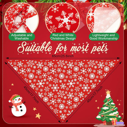 Abbylike 200 Pcs Christmas Dog Bandanas Bulk Xmas Red and White Bandanas for Dogs Triangle Kerchief Bibs Scarf Set for Pet Christmas Costume Photo Props Accessories Pet Shops, 25 Styles