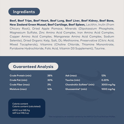 ZIWI Peak Air-Dried Cat Food – Beef - All Natural, High Protein, Grain Free, Limited Ingredient w/ Superfoods (14oz)