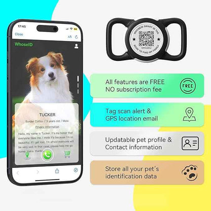 QR Code Airtag Holder, Scan QR Code Send Location Alert Email, Waterproof Full Body Protection Anti-Lost Air Tag Case, Airtag Accessories for Dog, Cats, Collar, Backpack (Rose, Regular)