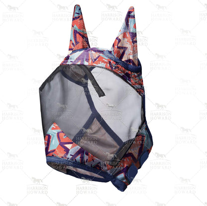 Harrison Howard LumiVista Horse Fly Mask Standard with Ears UV Protection for Horse Abstract Graffiti XL Extra Full
