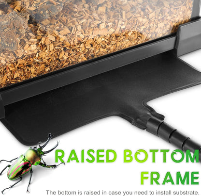 Mini Reptile Glass Terrarium 8"x8"x6" Durable Reptile Habitat Tank with Heat Resistant Aluminum Alloy Frame, Single Swinging Doors for no Jam by Sand and Other Debris - Pawvie