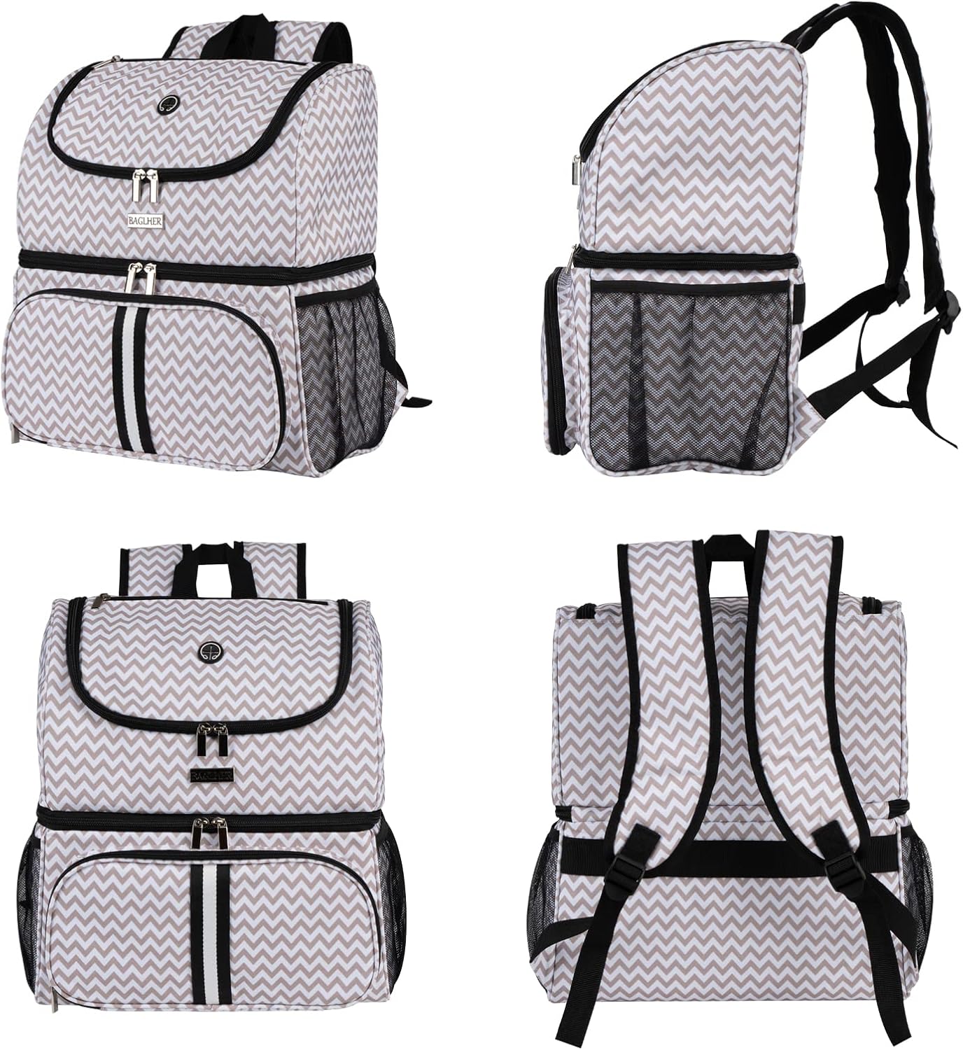 BAGLHER Pet Travel Bag, Double-Layer Pet Supplies Backpack (for All Pet Travel Supplies), Pet Travel Backpack with 2 Silicone Collapsible Bowls and 2 Food Baskets BLW - Pawvie