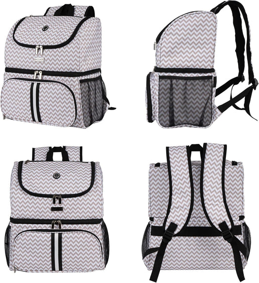 BAGLHER Pet Travel Bag, Double-Layer Pet Supplies Backpack (for All Pet Travel Supplies), Pet Travel Backpack with 2 Silicone Collapsible Bowls and 2 Food Baskets BLW - Pawvie