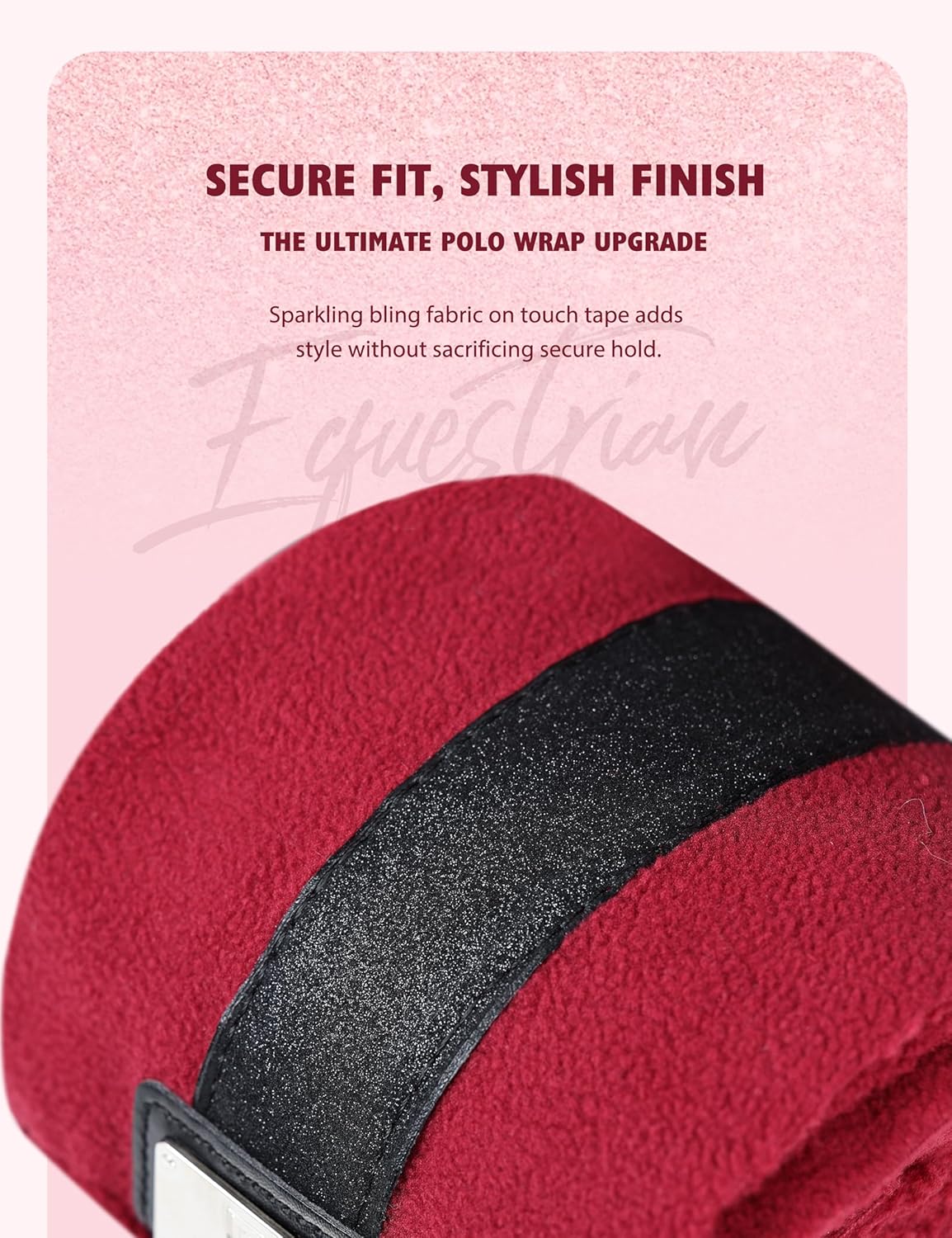 Harrison Howard Horse Polo Wraps Upgrade with Bling Leg Wraps for Horses 4-Pack Fleece Leg Wraps Stable Supplies Burgundy L