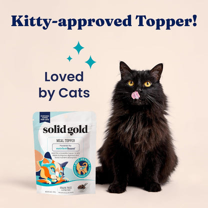 Solid Gold NutrientBoost™ Cat Food Toppers for Cats - High Protein Meal Topper & Crunchy Cat Treats for Indoor Cats w/Vitamins, Minerals & Amino Acids for Gut Health & Immune Support - All Ages - 1lb