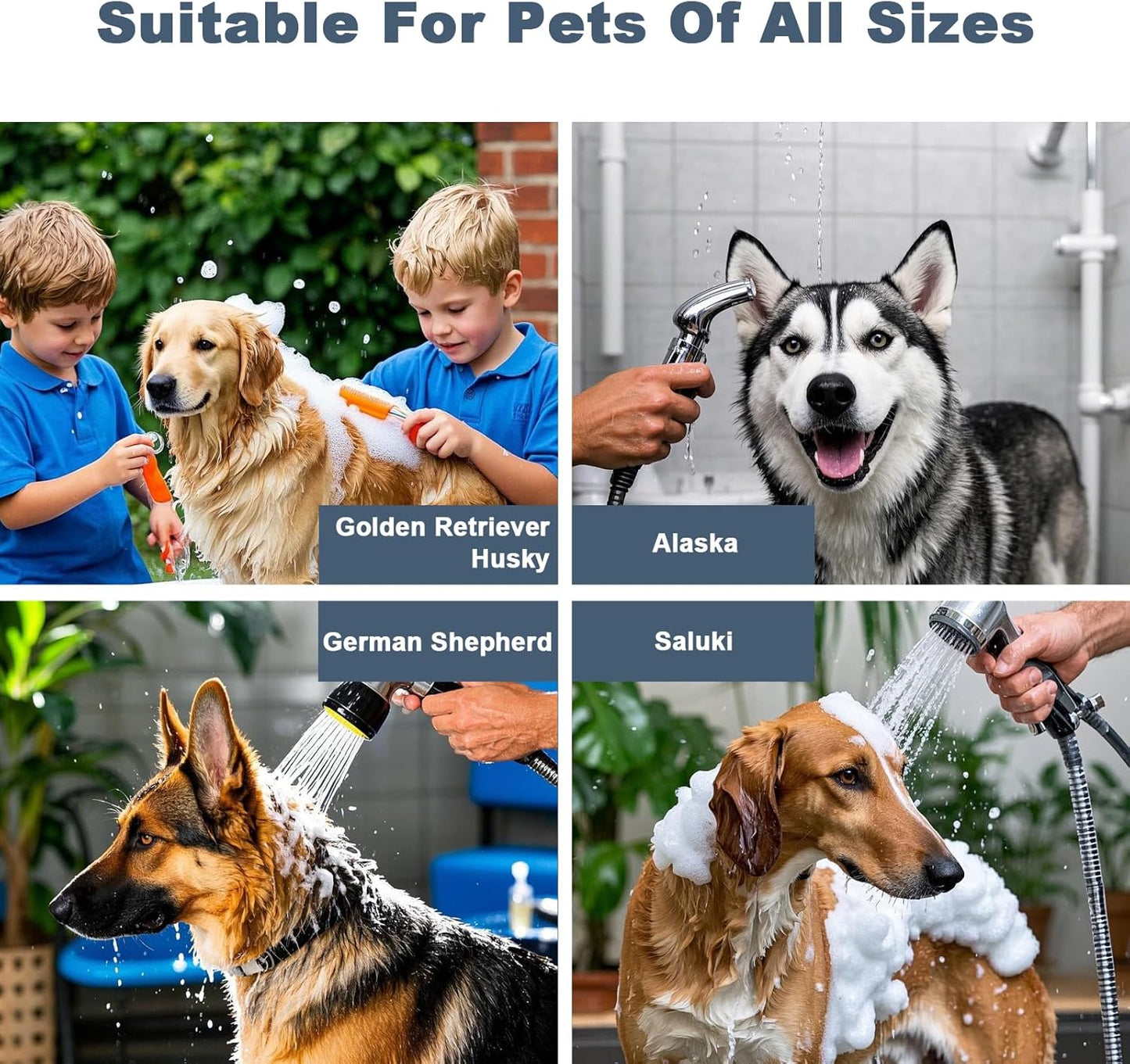 50" Pet Dog Bathing Station, Stainless Steel Dog Bathtub W/Ramp, Floor Grate, Dog Bath Brush, Washing Gloves for Home, Professional Dog Washing Station for Pets (50 Inch Right Door)