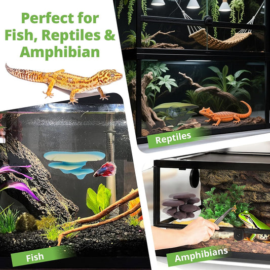 Mushroom Decor for Reptile Tank, Fish Tank, Pet-Safe Bearded Dragon Tank Accessories, Realistic Terrarium Plants for Leopard Geckos, Crested Geckos, Tree Frogs, Snakes (Almond, Trio Cap)